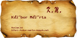 Kóbor Márta névjegykártya