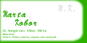 marta kobor business card
