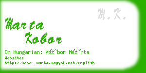 marta kobor business card